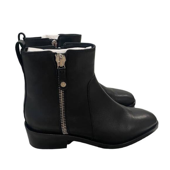 Aquatalia Colbie Weatherproof Bootie Ankle Boot Dual Zip Black - Picture 1 of 9